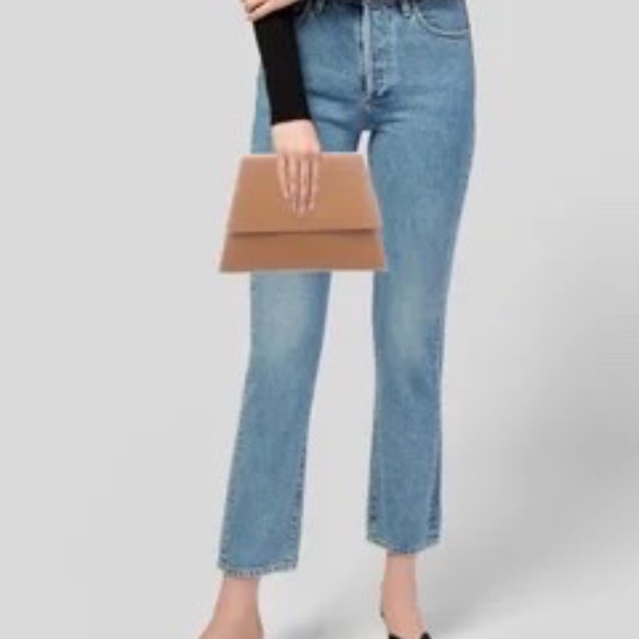 Brand NEW Women's tan MODERN WEAVING camel-colored clutch, envelope shape - Picture 3 of 9